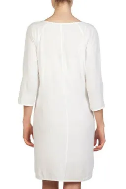 Country Road Lattice Trim 3/4 Sleeve Kaftan Shift Dress White Size 10 for rent on The Volte - image 3