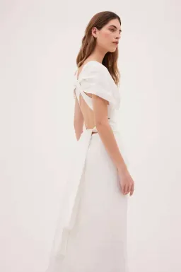 Bianca Spender Ascendent Gown in White Silk Size 10 for rent on The Volte - image 4