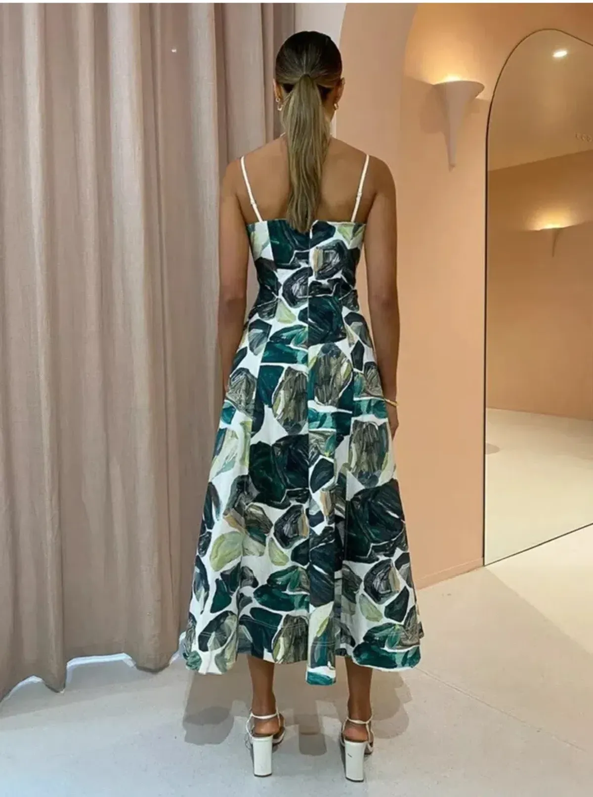 Alemais Siena Bandeau Midi Dress Print Size 8 - Image 2