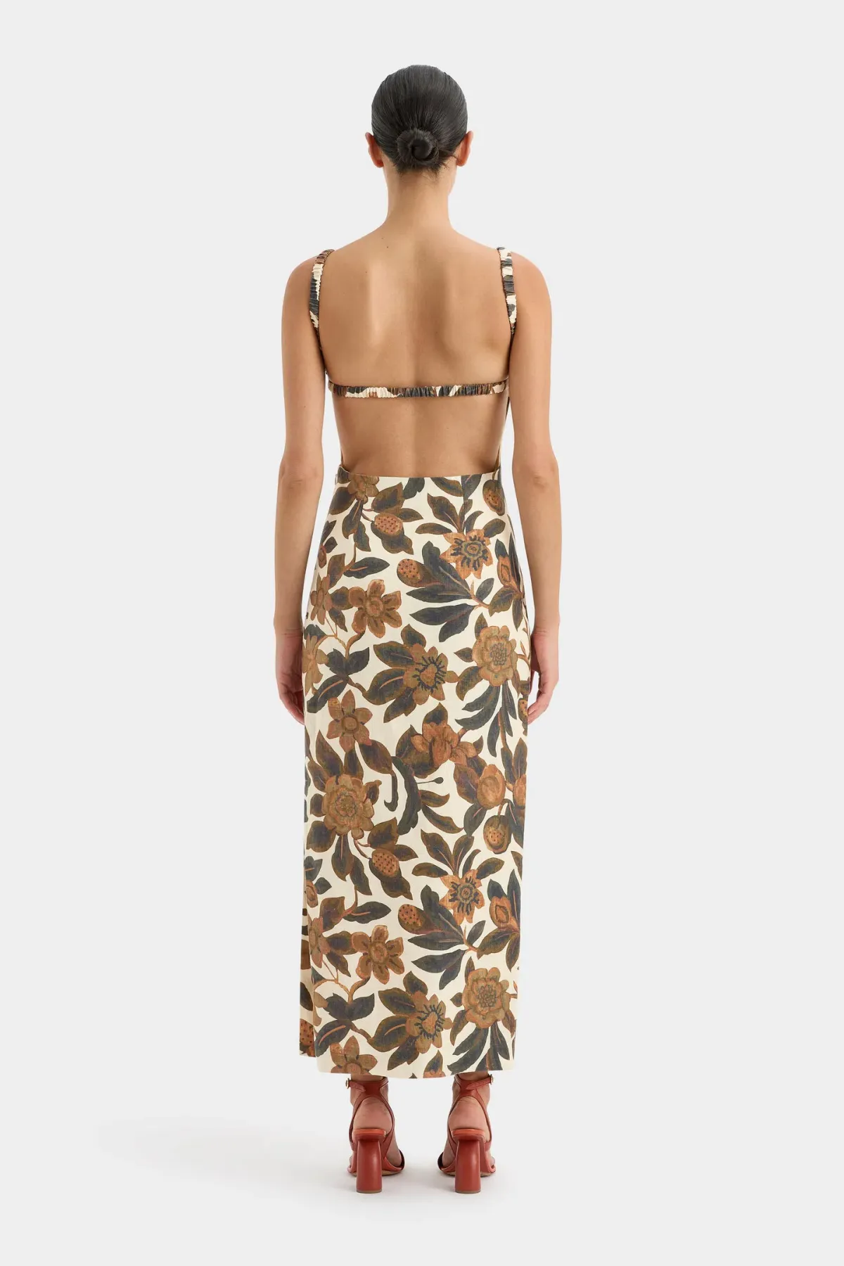 Sir The Label Primrose Ruched Midi Dress Ivory Tapestry Size 2/Au 10 - Image 3