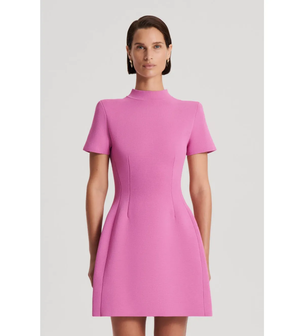 Scanlan Theodore Crepe Knit Peplum Dress Peony Size 8 - Image 1