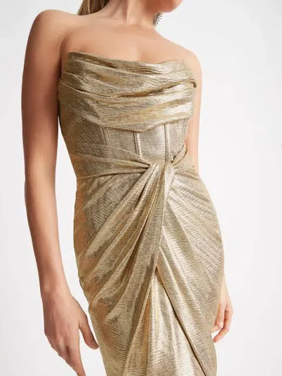 Sheike Cosmopolitan Dress in Gold Size 14 - Image 2