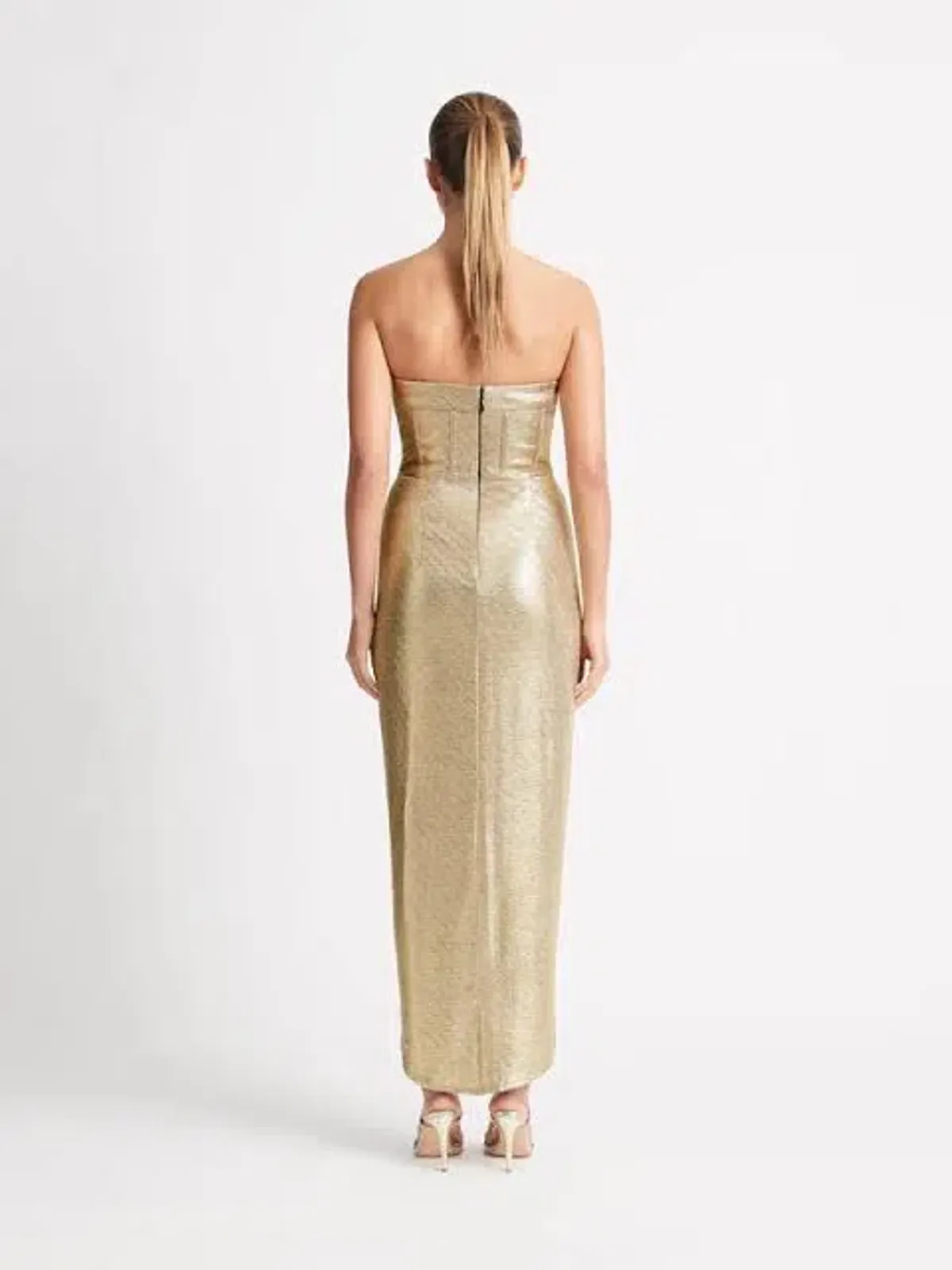 Sheike Cosmopolitan Dress in Gold Size 14 - Image 3