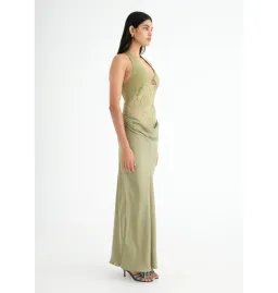 Benni Miko Lace Halter Midi Dress Pear Size AU 8 for rent on The Volte - image 2