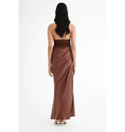 Benni Gina Halter Maxi Dress in Chocolate Size AU 6  for rent on The Volte - image 3