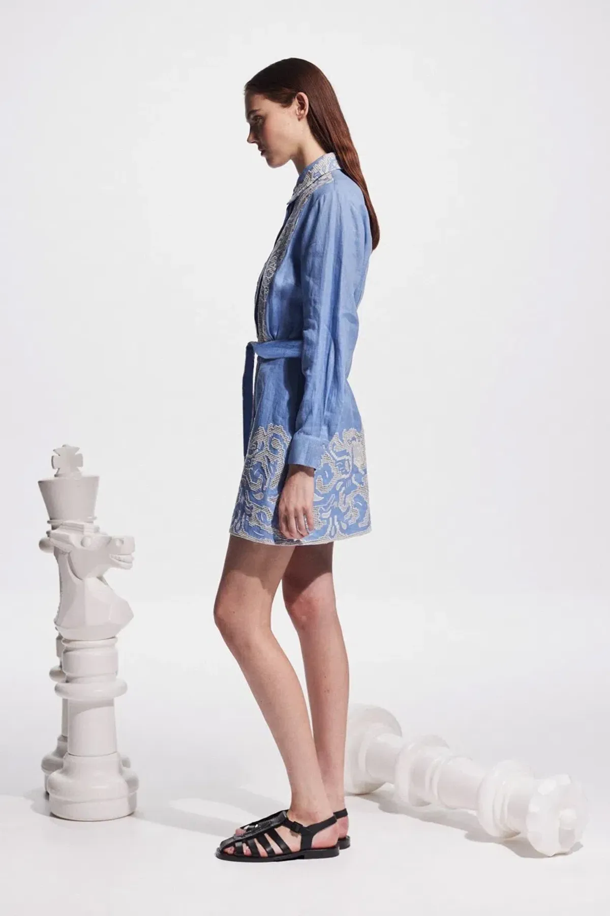Alemais Arion Mini Dress Cornflower Blue Size AU 10 - Image 14