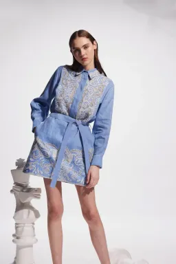 Alemais Arion Mini Dress Cornflower Blue Size AU 10  for rent on The Volte - image 9