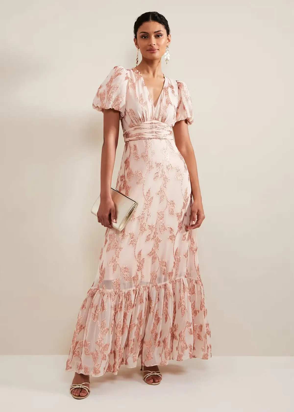 Phase Eight Genette Jacquard Pink Dress Pink Size 20 - Image 1