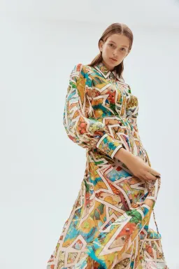 Alemais Star Man Midi Shirtdress Multi Size 10 AU for rent on The Volte - image 6