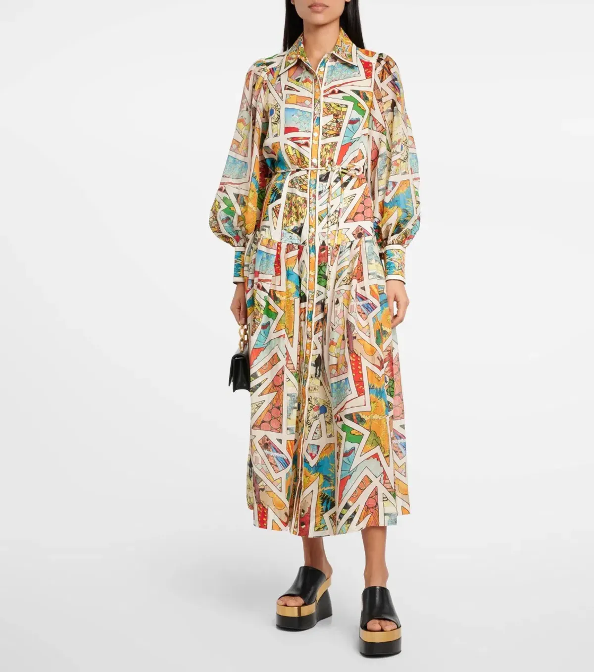 Alemais Star Man Midi Shirtdress Multi Size 10 AU - Image 1