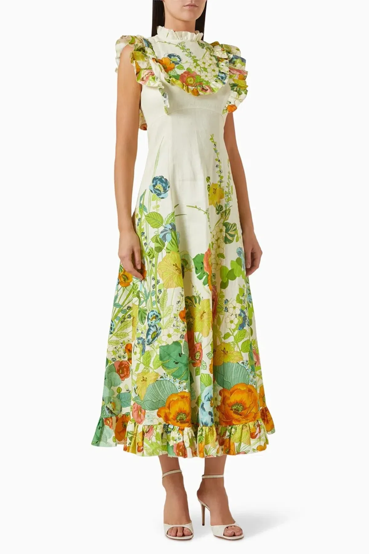 Alemais Constance Midi Ruffle Dress Floral Size 8 AU - Image 6