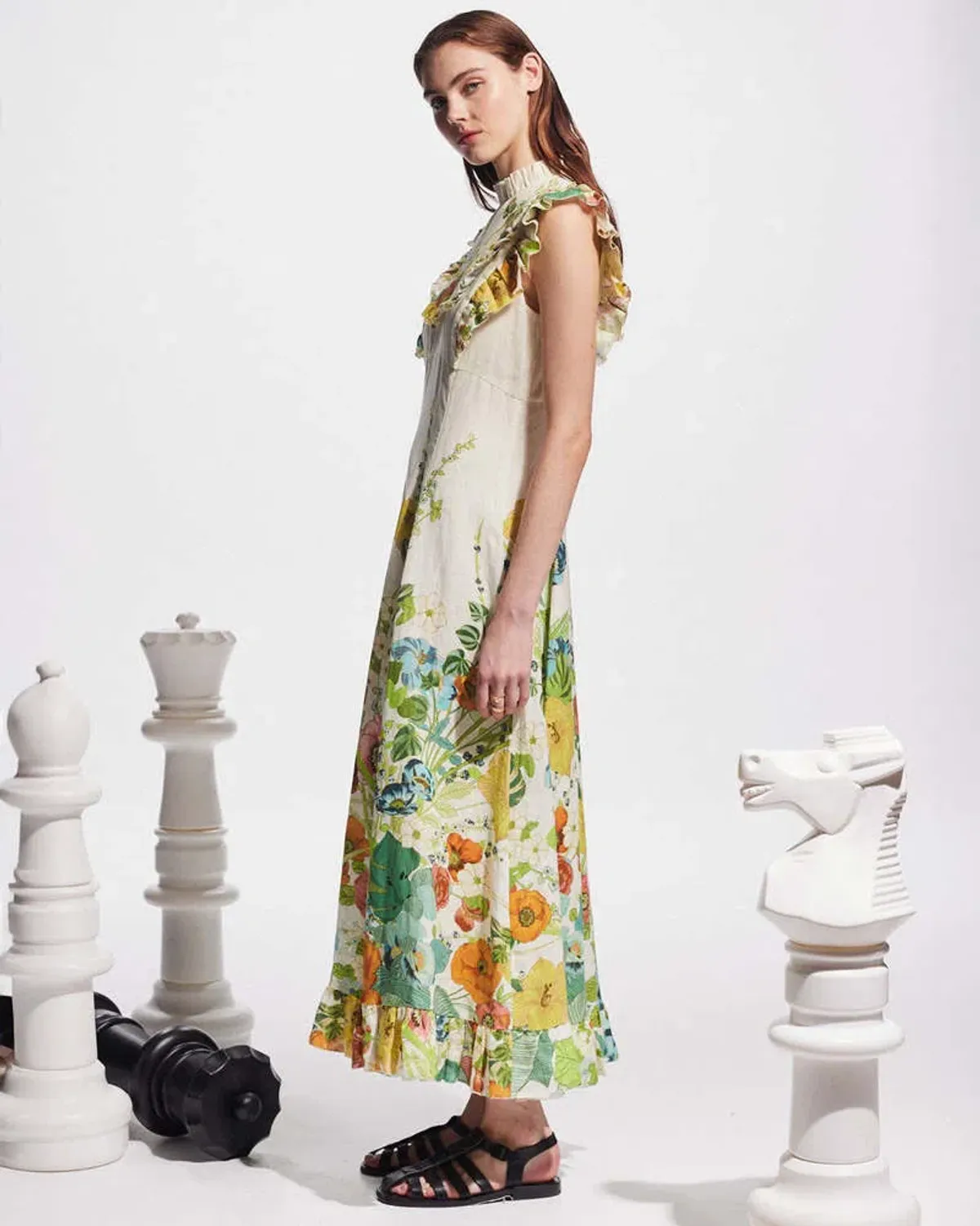 Alemais Constance Midi Ruffle Dress Floral Size 8 AU - Image 13