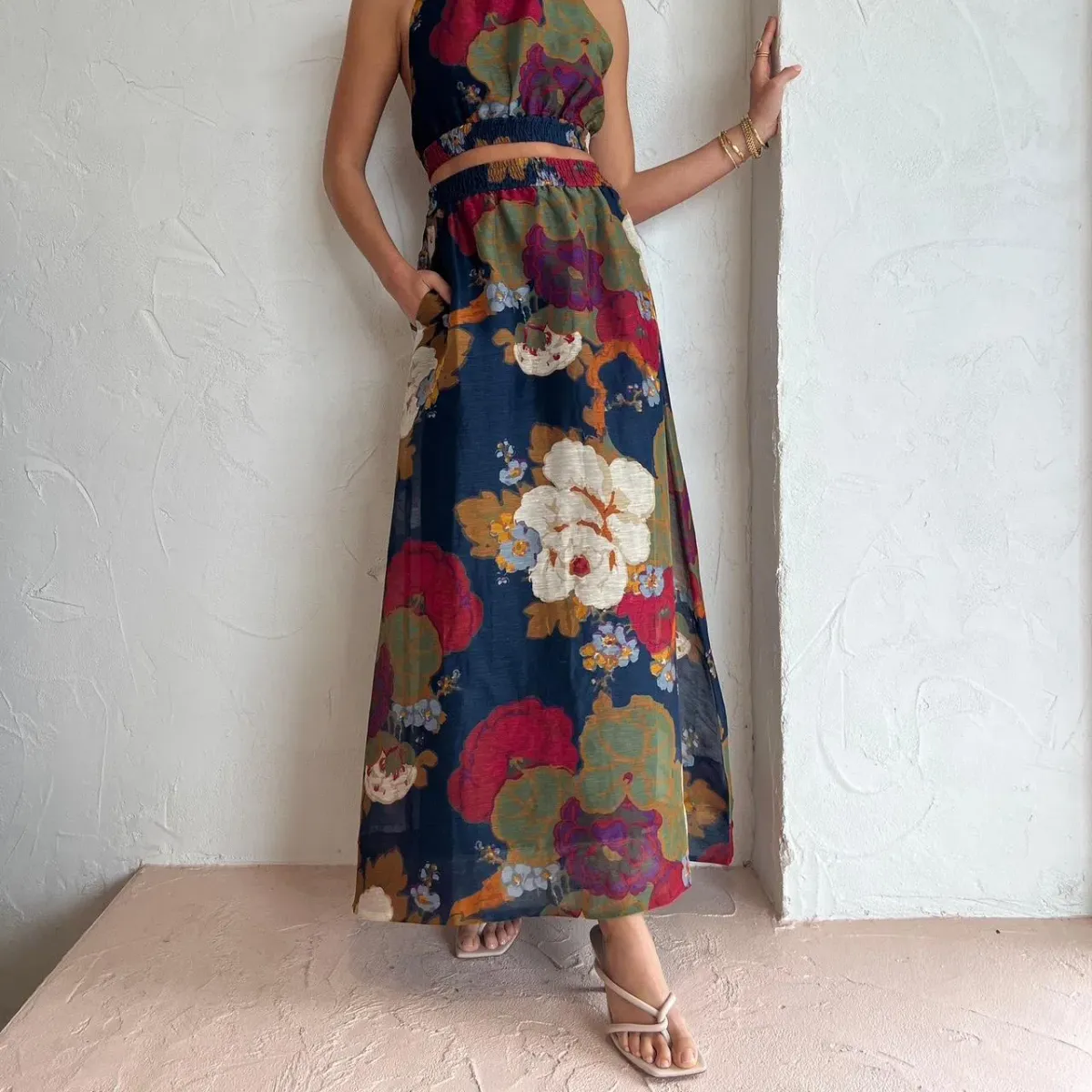 Sir the Label Bonita Halter Top and Maxi Skirt Set Floral Size 6 - Image 6