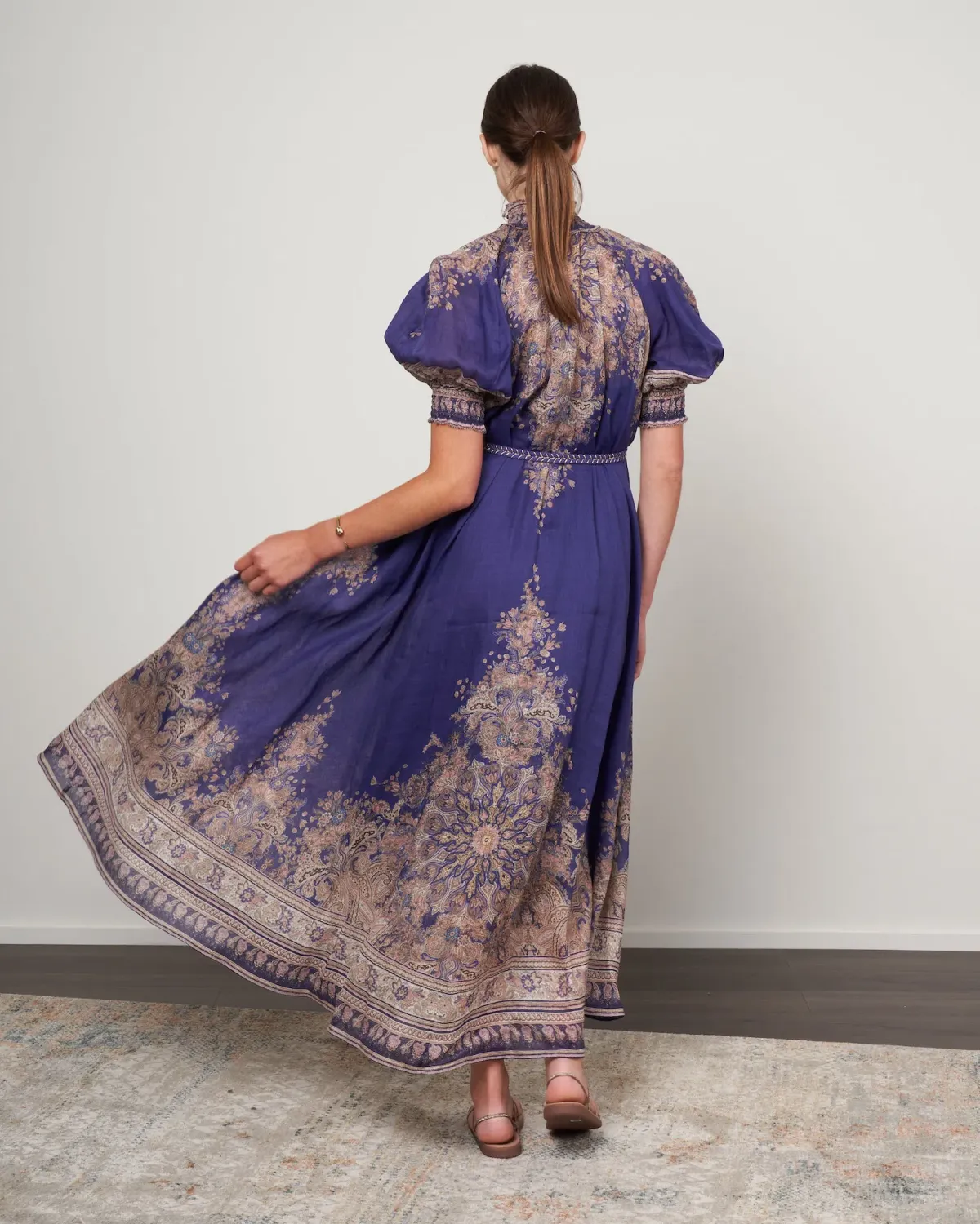 Zimmermann Anneke Swing Maxi Dress Indigo Paisley Size 2 / AU 12 - Image 2