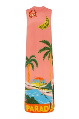 Alemais Paradiso Silk Midi Dress Pink Multi Size 10 AU for rent on The Volte - image 22