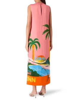 Alemais Paradiso Silk Midi Dress Pink Multi Size 10 AU for rent on The Volte - image 6
