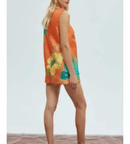 Alemais Piato Mini Dress Orange/Floral Size 12 for rent on The Volte - image 2