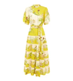 Alemais Ira Tiered Midi Dress Lemon/Cream Size 14 for rent on The Volte - image 3
