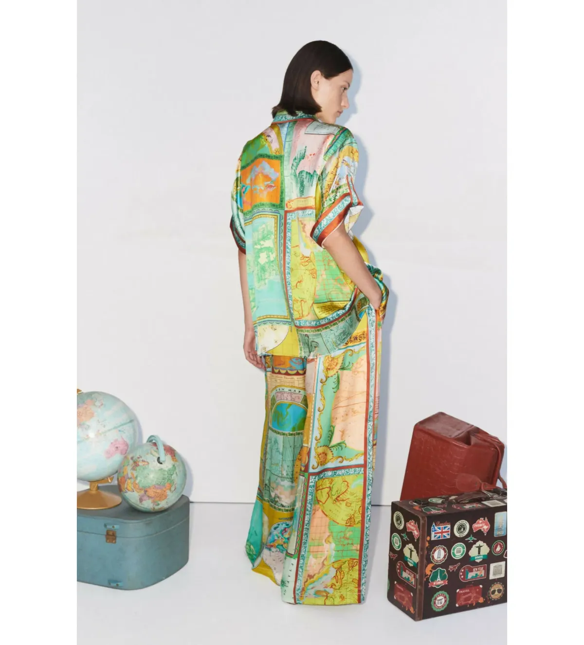 Alemais Atlas Silk Shirt and Pant Set Print Size AU16 - Image 2