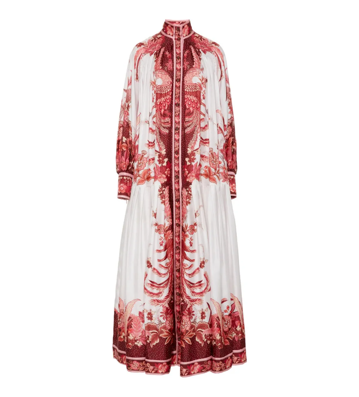 Zimmermann Wavelength Belted Silk-twill Midi Dress in Pink Size 2/AU 12 - Image 2