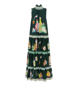 Alemais  Royal Tiered Midi Dress Green/Print Size 16 for rent on The Volte - image 3