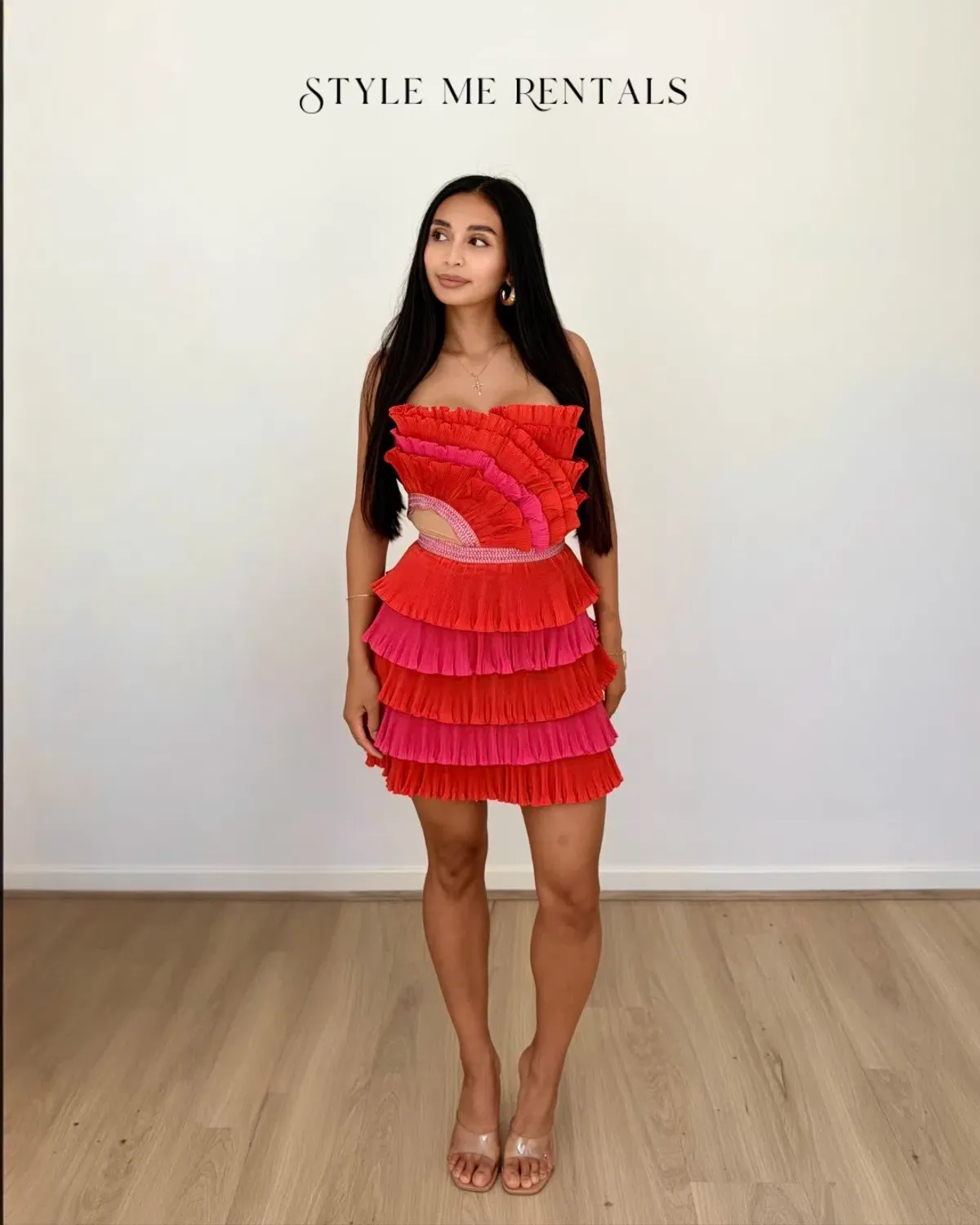  Eliya the Label Maryanne Mini Dress Red and Pink Size XS - Image 4