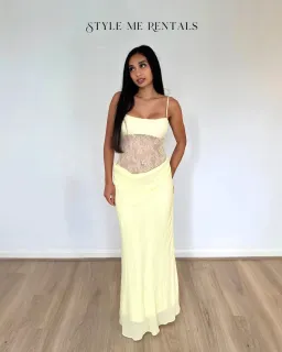 Benni Gabriel Maxi Dress Lemon Sorbet Size 6 for rent on The Volte - image 1