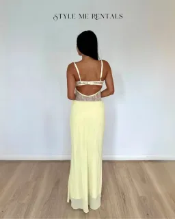 Benni Gabriel Maxi Dress Lemon Sorbet Size 6 for rent on The Volte - image 2