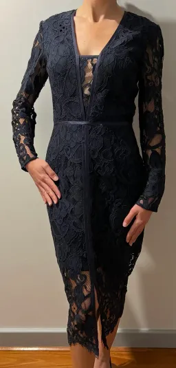 Rodeo Show Romy Lace Midi Dress Navy Size 8 for rent on The Volte - image 2