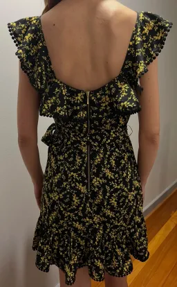 Pilgrim Daphne Knee Length Dress Black Yellow Floral Size 8 for rent on The Volte - image 2