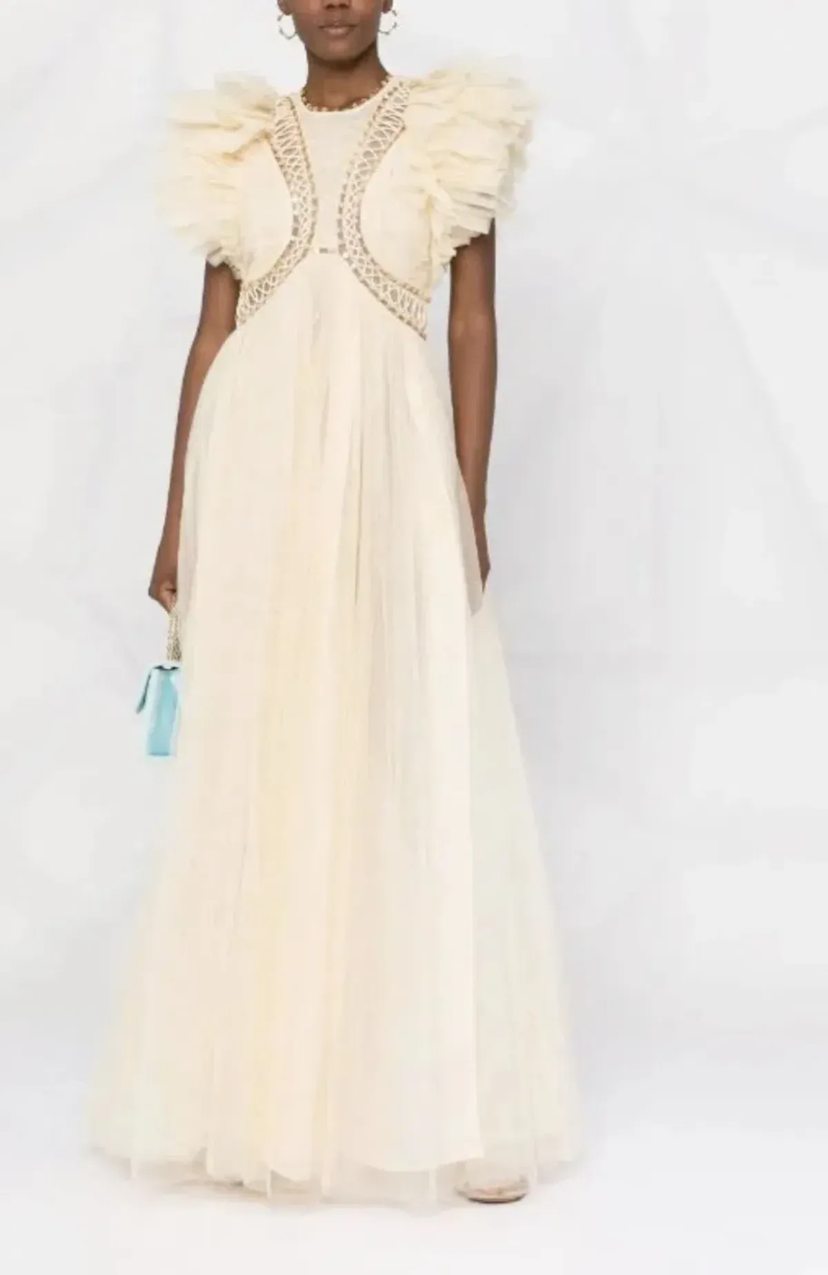 Zimmermann Dancer Glitter Tulle Dress Cream Size 0 (AU 8) - Image 4