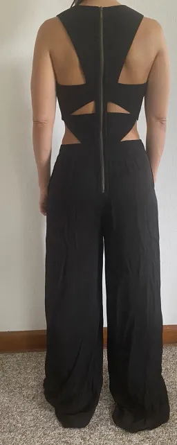 Sass & Bide Heat Wave Cut Out Wide Leg Jumpsuit Black Size 8 for rent on The Volte - image 6