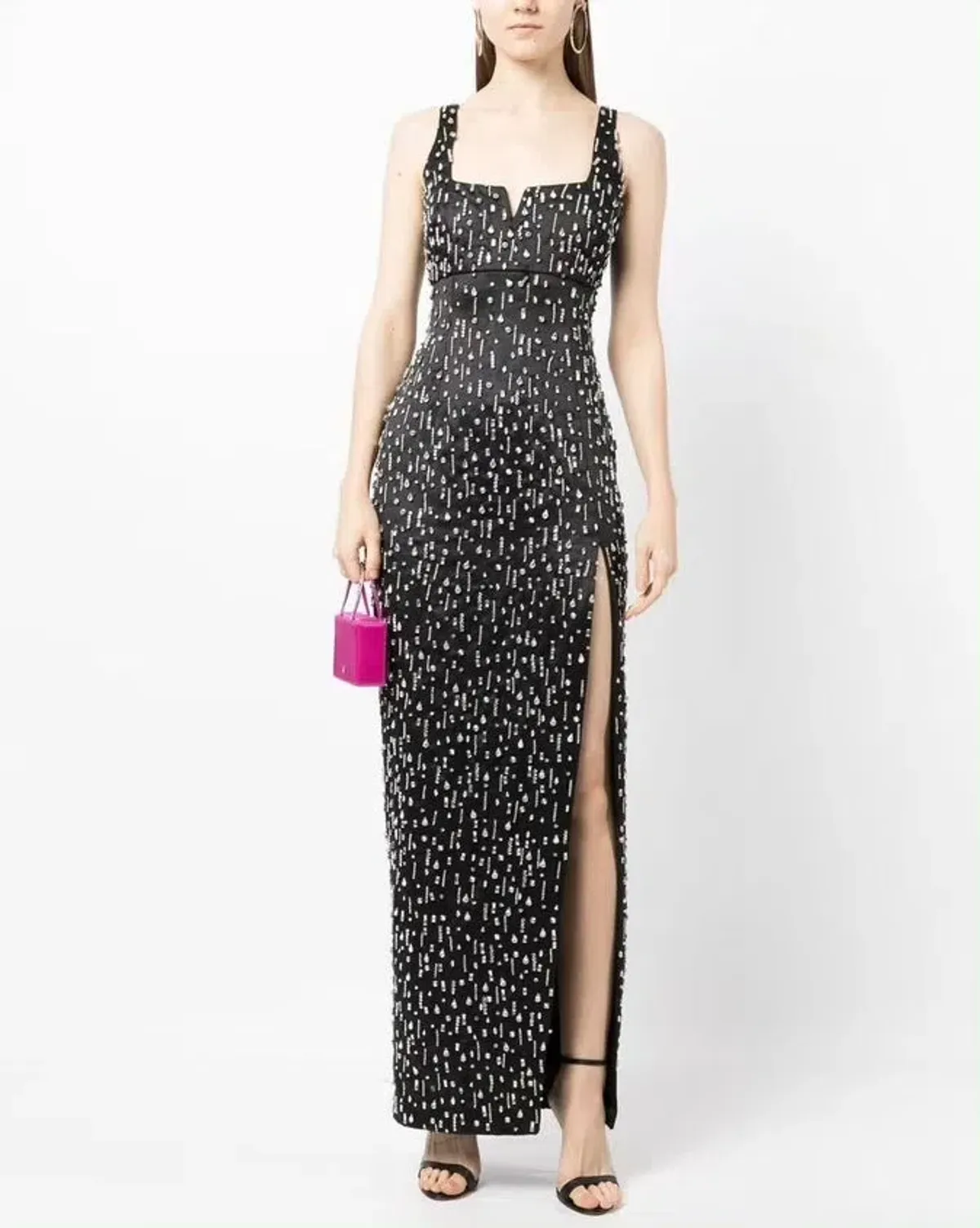 Rachel Gilbert Emile Crystal Embellished Sleeveless Gown Black Size 10 - Image 1