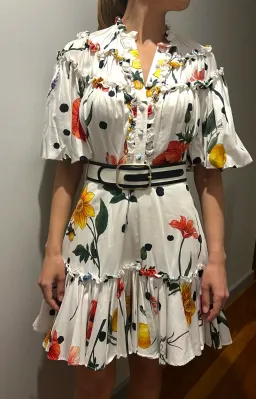 Leo Lin La Flor Short Dress White Size 6 for rent on The Volte - image 1