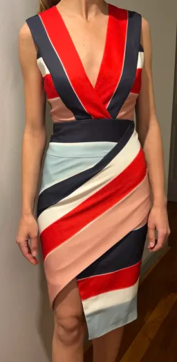 Seduce Cross Over Dress Stripe Size 6 for rent on The Volte - image 3