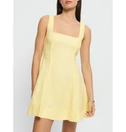 Kivari Jenna Strappy Mini Dress in Butter Yellow Size AU 10 for rent on The Volte - image 2