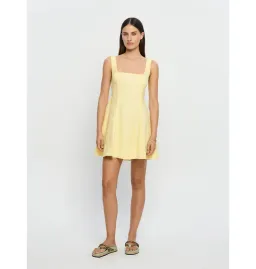 Kivari Jenna Strappy Mini Dress in Butter Yellow Size AU 10 for rent on The Volte - image 1