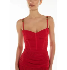 Manning Cartell Double Time Pleat Maxi Dress in Red Size AU 6 for rent on The Volte - image 3