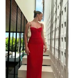 Manning Cartell Double Time Pleat Maxi Dress in Red Size AU 6 for rent on The Volte - image 7