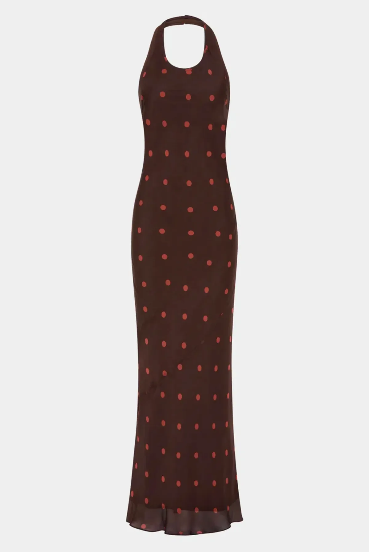 Sir the Label Toni Halter Dress in Chocolate Dot Size 2 / AU 10 - Image 6