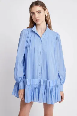 Aje Pavillon Pleat Mini Dress Cornflower Blue Size 10 for rent on The Volte - image 2