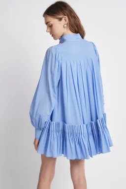 Aje Pavillon Pleat Mini Dress Cornflower Blue Size 10 for rent on The Volte - image 3
