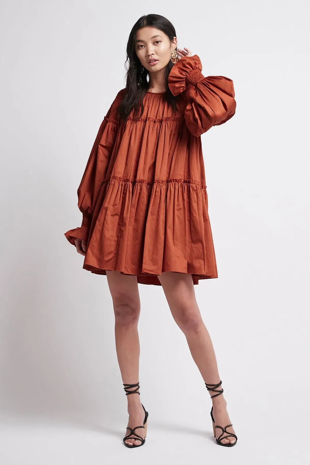 Aje Tranquility Smock Mini Dress Rust Size 10 - Image 1