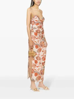 Sir the Label Noemi Balconette Midi Dress Desert Wildflower Size 8  for rent on The Volte - image 1