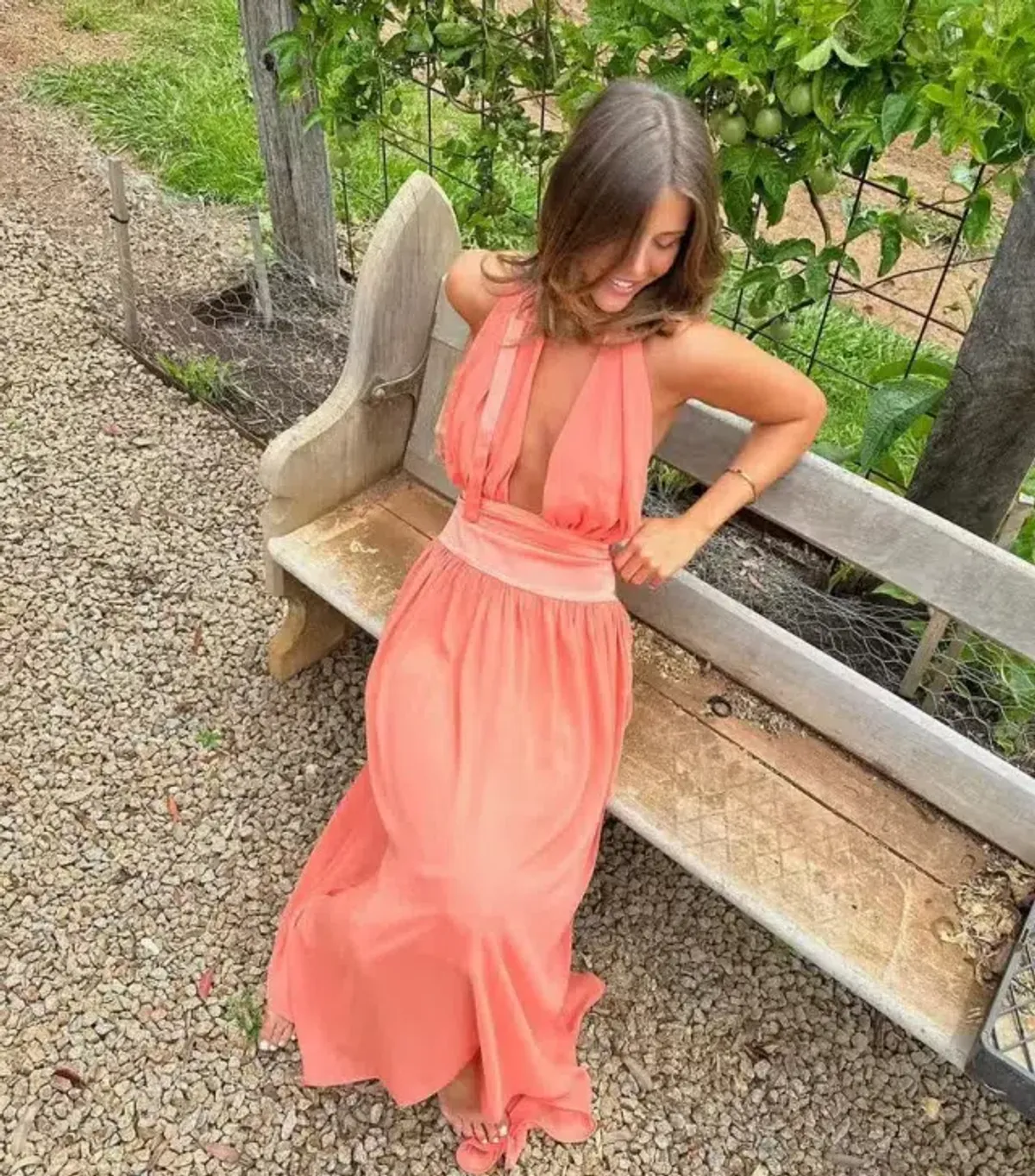 Arcina Ori Serena Dress Coral Size S / AU 8 - Image 9