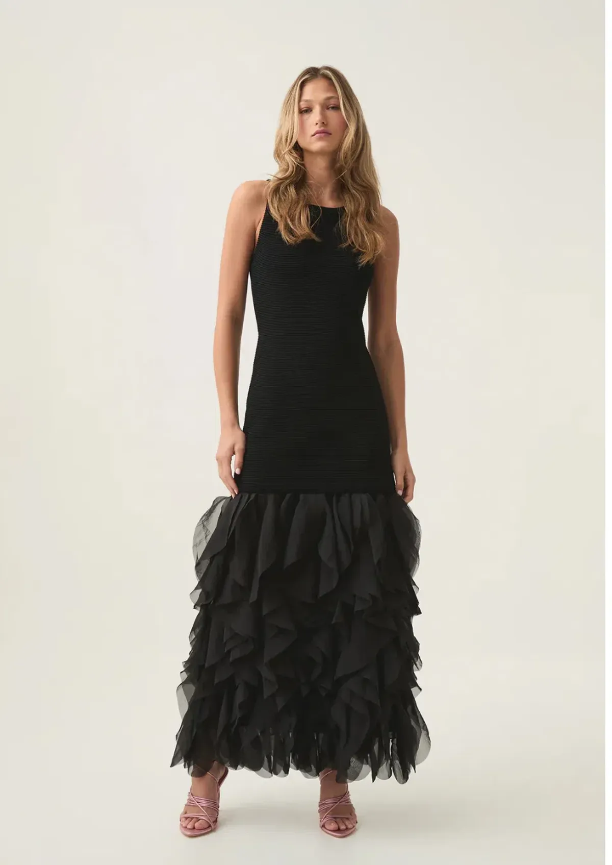 Aje Elations Knit Maxi Dress Black Size 14 - Image 1
