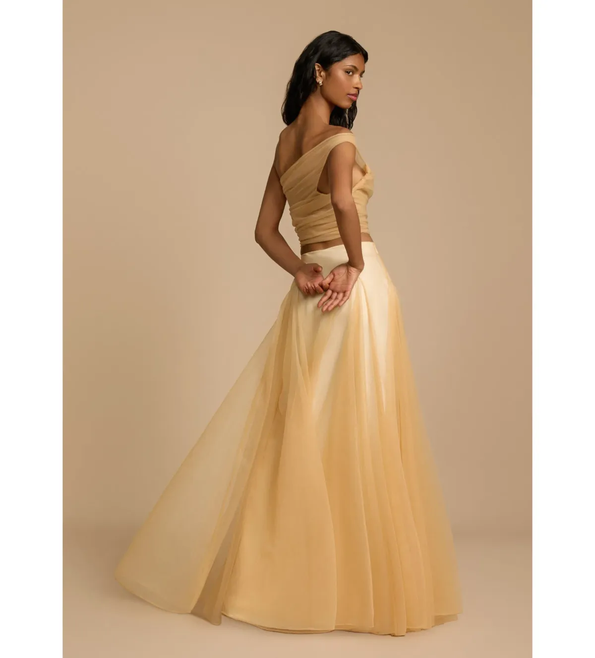 Arcina Ori Violetta Top and Skirt Set Champagne Size AU 8 - Image 2