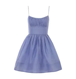 Zimmermann Natura Ruched Mini Dress in Iris Size 4 / AU 16 for rent on The Volte - image 4