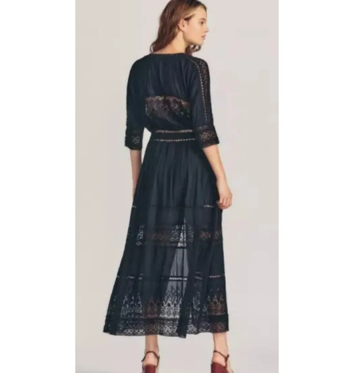 Love Shack Fancy Maxi Dress in Black Size Small / AU 8 - Image 3