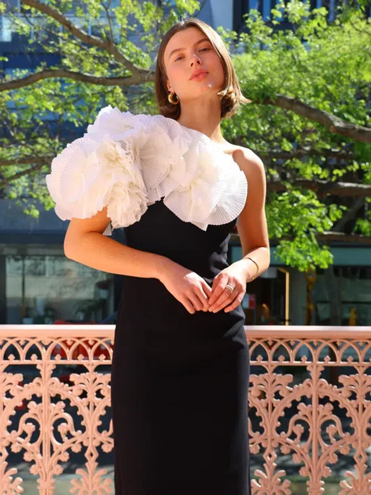Acler Hampstead Dress Black and Ivory Size AU 14 - Image 4